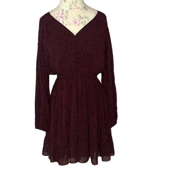 Madewell Pleated Sleeve Retro Mini dress balloon sleeves, V-neckline size M - Picture 4 of 16